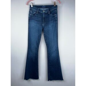 Mother The Weekender Fray Disco Dolls Denim Flare Jeans High Rise Size 26
